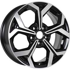 Диск R16 5x114,3 6,5J ET50 D67,1 KDW KD1639 (16_Ceed CD) (КС878) Black Front Polished