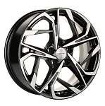 R17 5x112 7J ET49 D66,6 Khomen KHW1716 ( 17 ZV Audi ) Black-FP