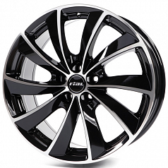 Диск R17 5x112 7,5J ET47 D70,1 Rial Lugano Diamond Black Front Polished MP