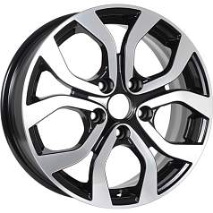 Диск R16 5x114,3 6,5J ET50 D66,1 KDW KD1632 (16 Terrano SN) (КС704) Black Front Polished
